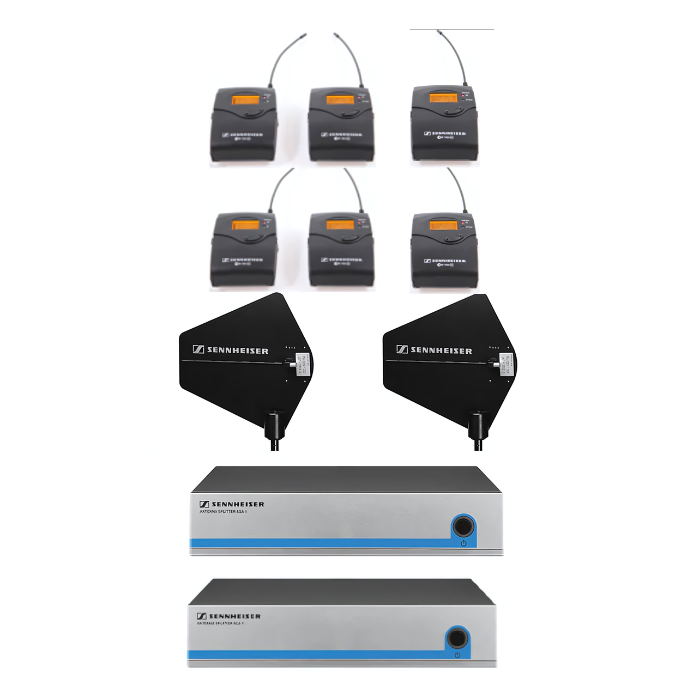 Rent Microphones - Sennheiser 6-PACK Wireless Lavalier System NYC